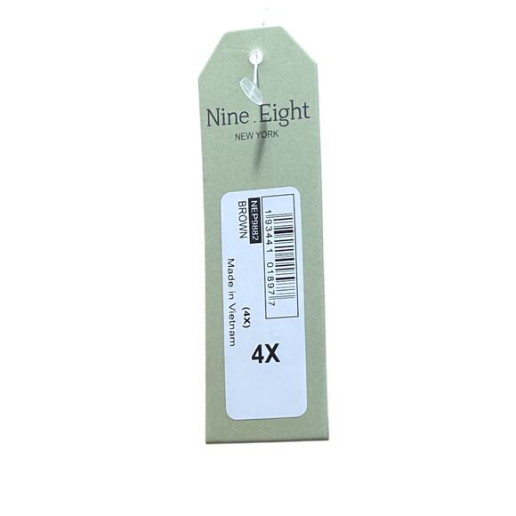 Brown Soft Vegan Leather Tiered Midi Dress Sz 4X V-Neck Ruffle Slimming - Picture 8 of 10